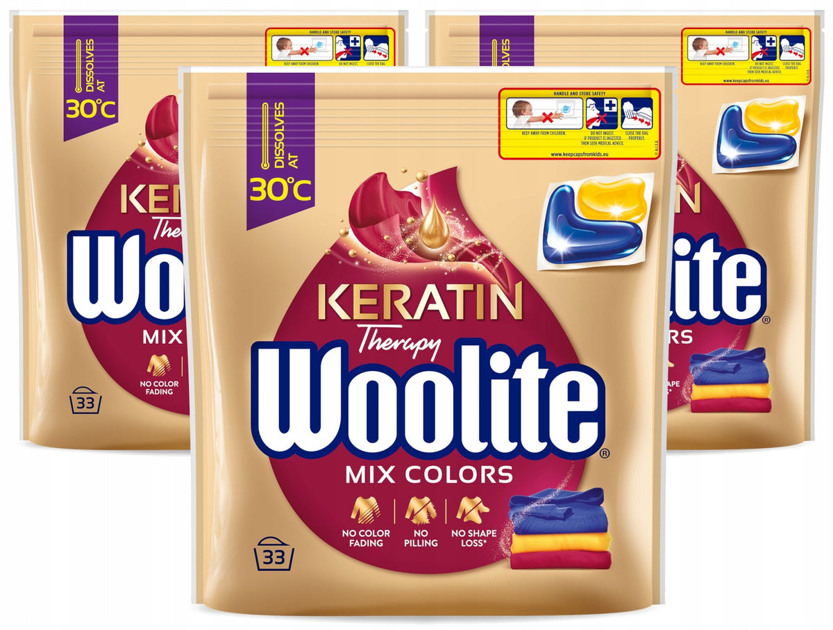 Set of Woolite Mix Colors Color Washing Capsules 3 x 33 Pieces