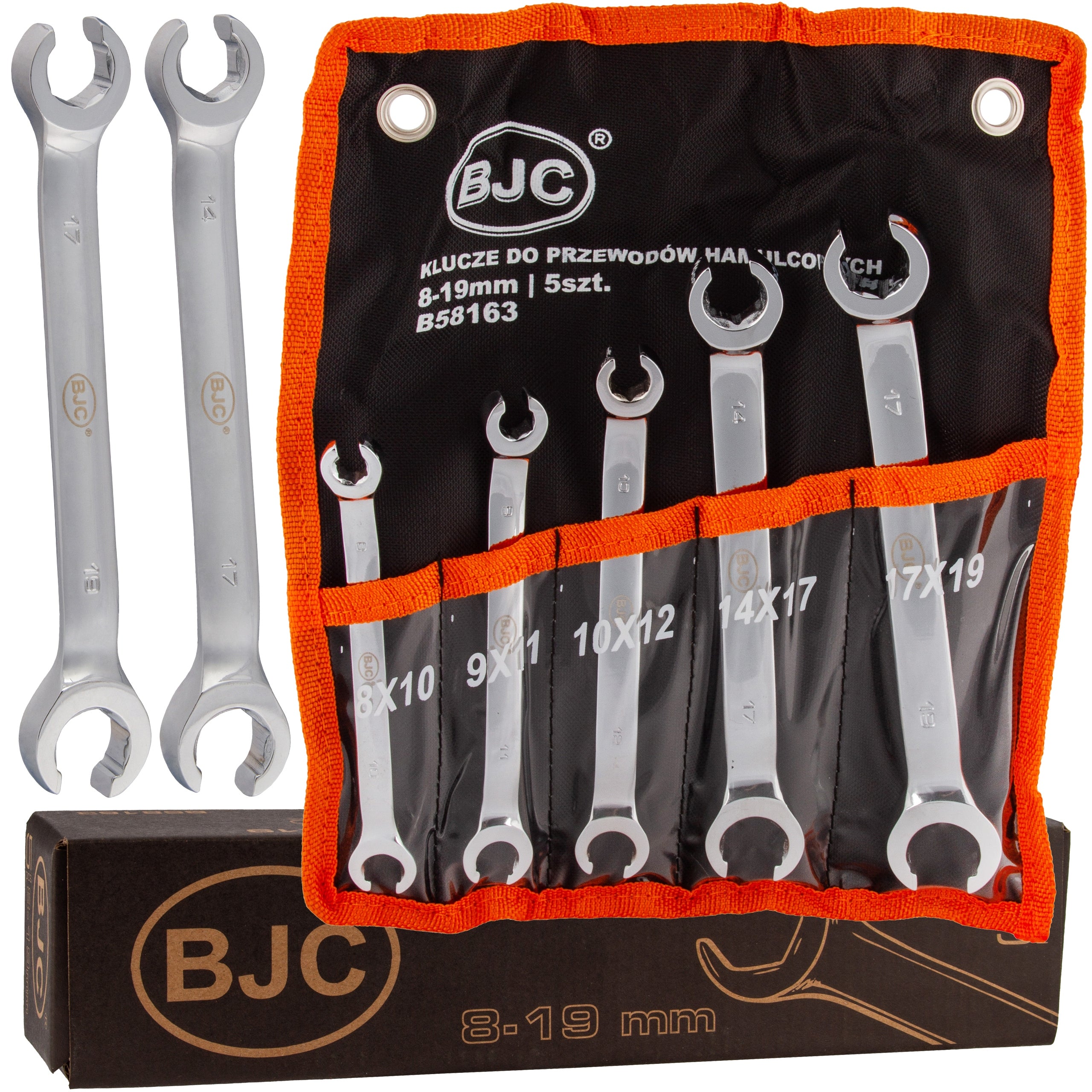 Set of Wrenches Semi-Open Wrenches for brake lines 5el. from 8 to 19