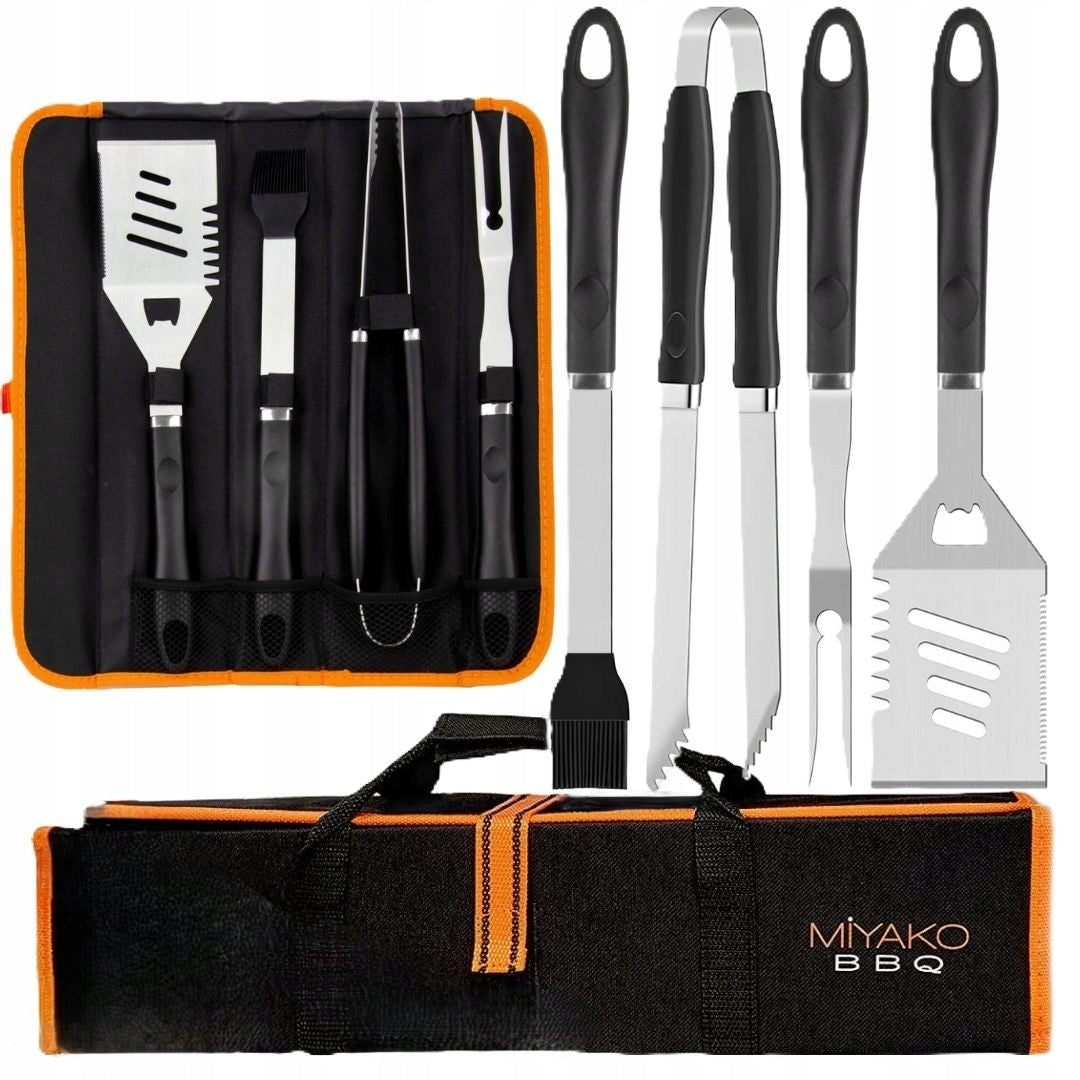 Set of accessories Grill utensils Grill pliers Stainless steel BBQ 5 el
