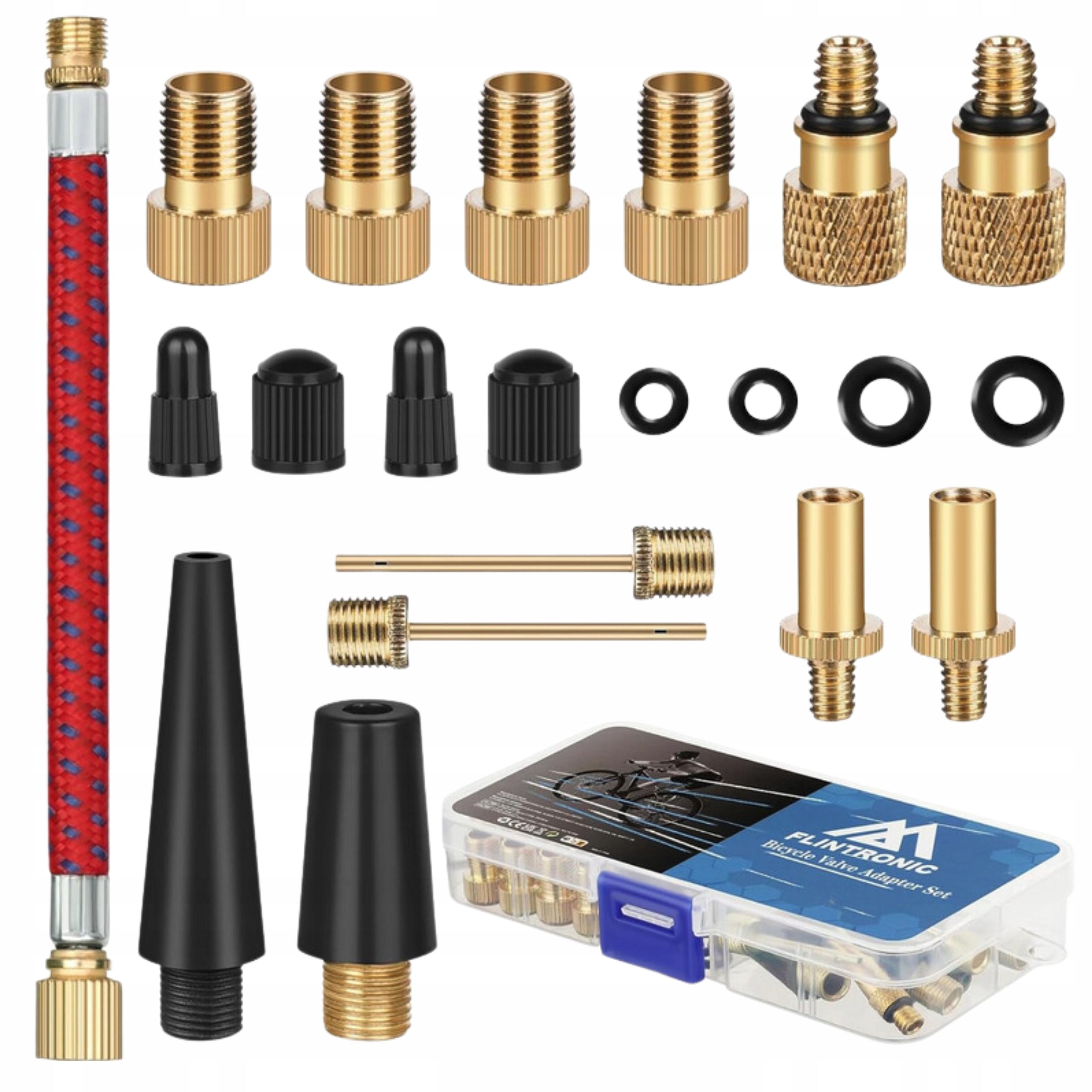 Set of adapters for bicycle pump metal 21 elements Manufacturer code Adaptery do pompki zawory do pompowania opon