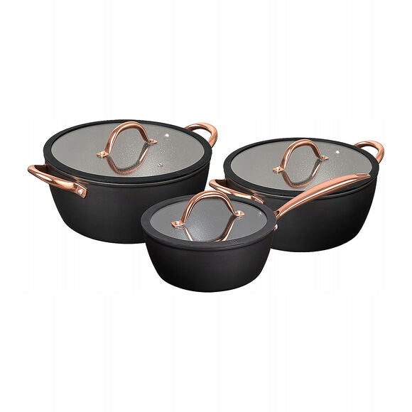 Set of aluminium pots MG Home Rose Gold 6el Non-stick induction