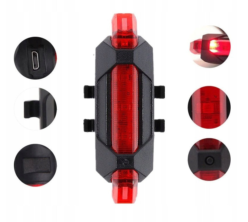 Set of bicycle lamps front+rear LED 1000 lm USB RECHARGEABLE Packaging status original