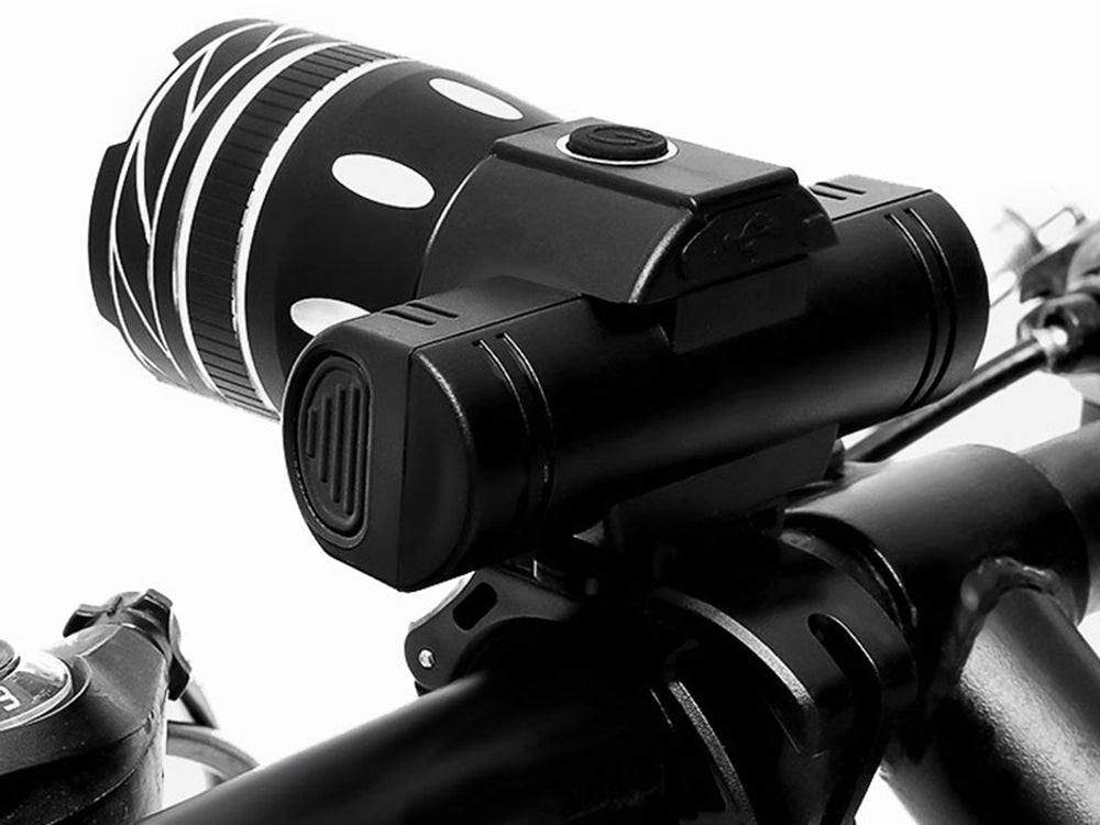 Set of bicycle lights Front + rear lamp - Zoom Rechargeable + USB cable Packaging status original