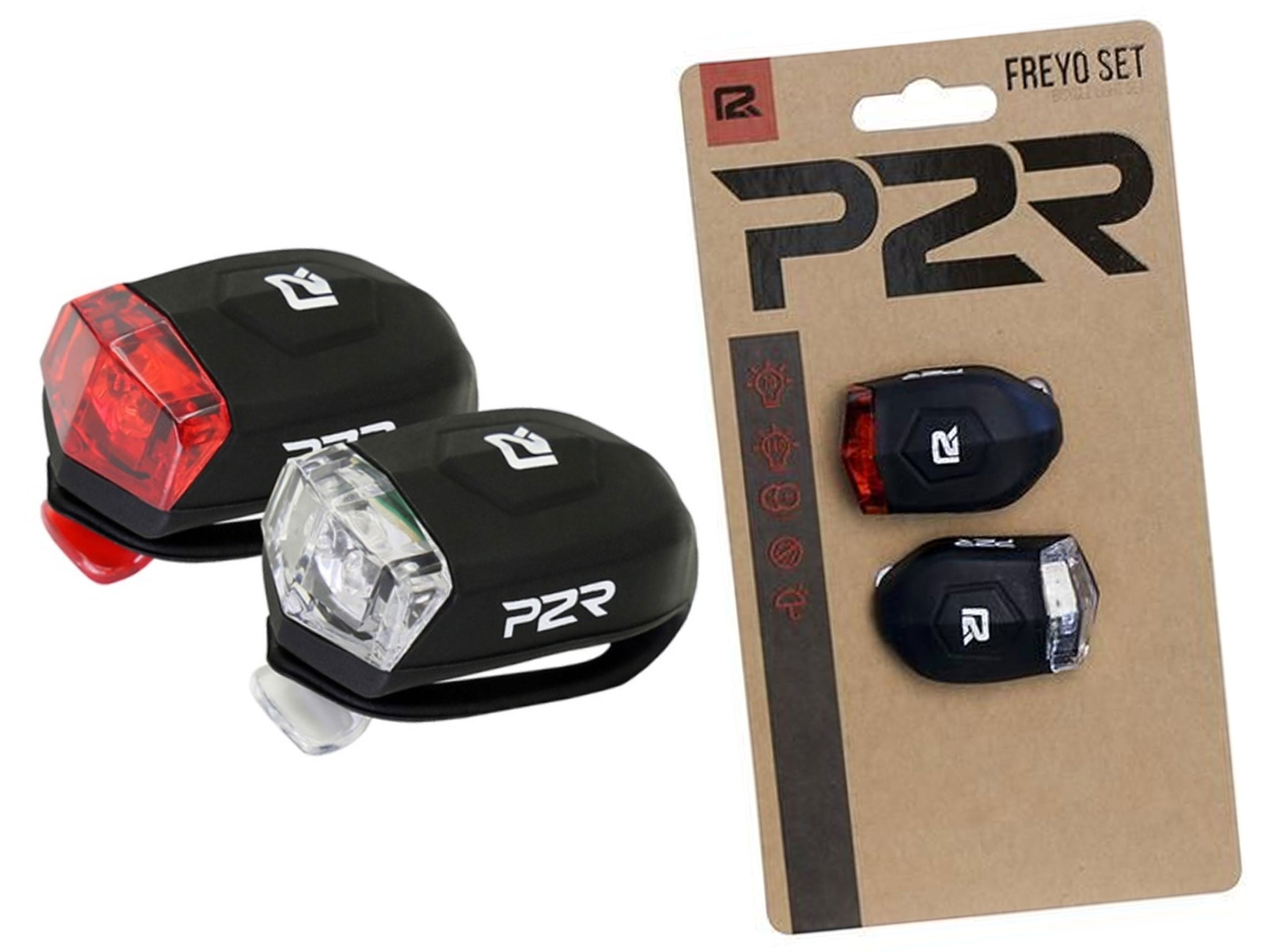Set of bicycle lights P2R Freyo black Brand p2r