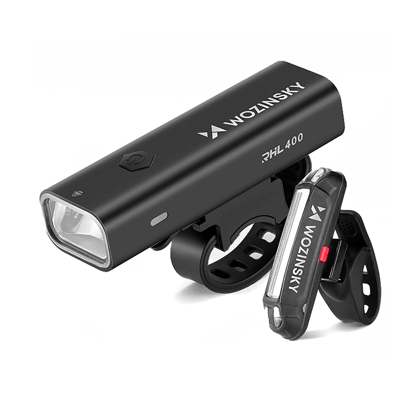 Set of bicycle lights Wozinsky WSBLB2 front (400 lm) USB-C and rear