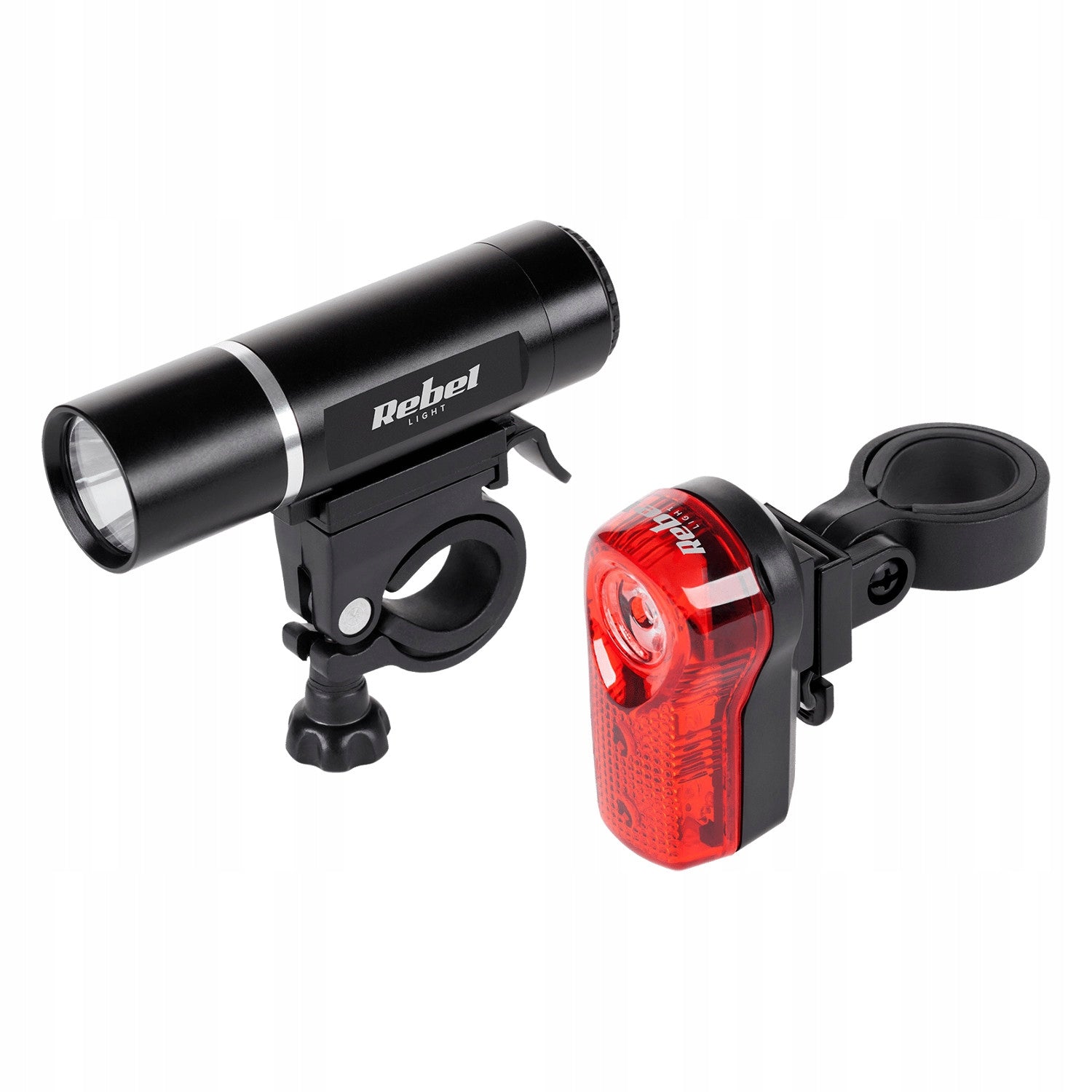 Set of bicycle lights front rear battery operated AAA LED Rebel URZ0015