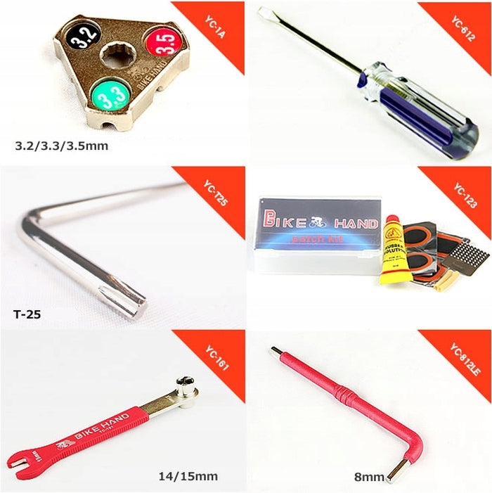 Set of bicycle tools in case BIKE HAND YC-728 Allen keys Brand BIKE HAND