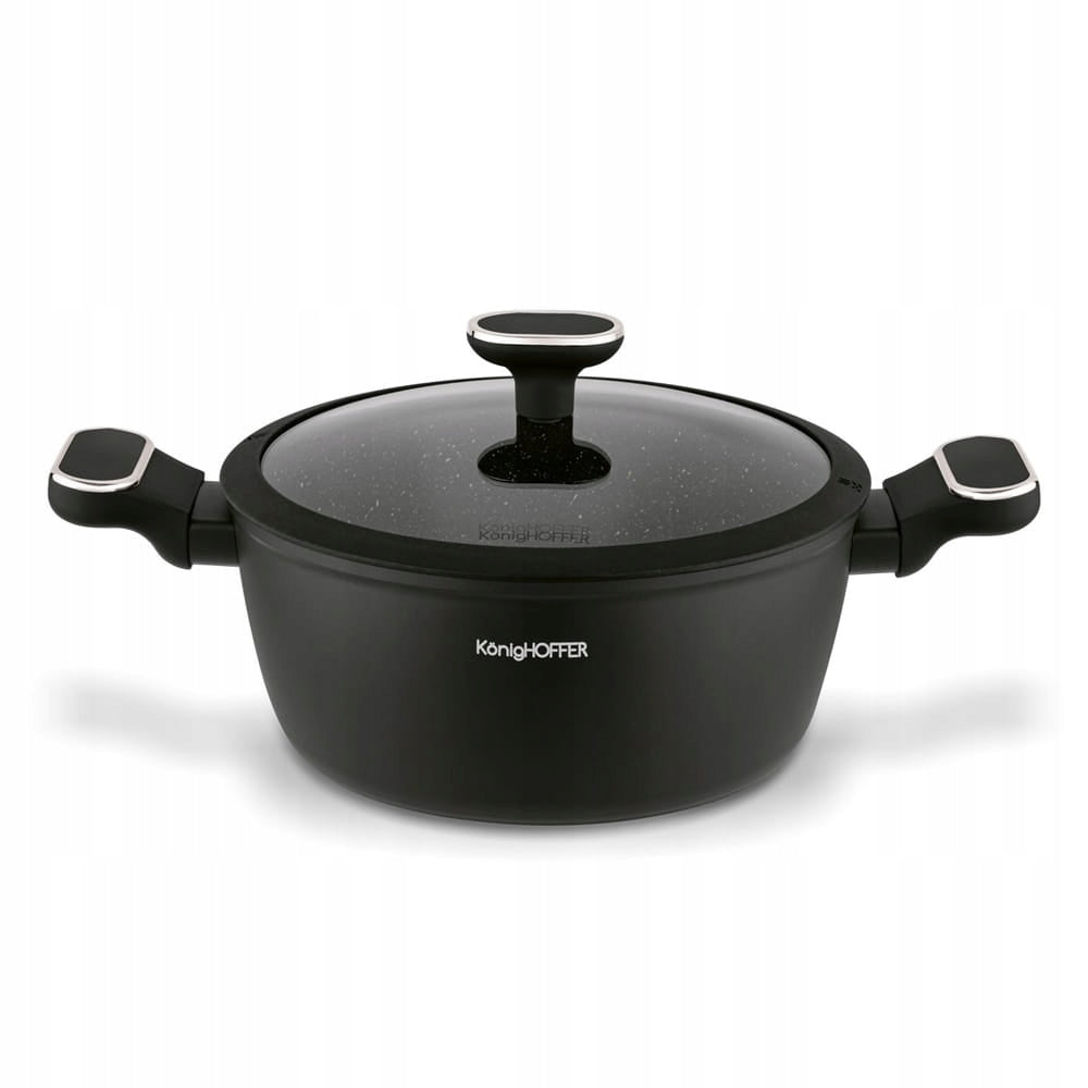 Set of black pots for induction Lotte Silver Brand Konighoffer