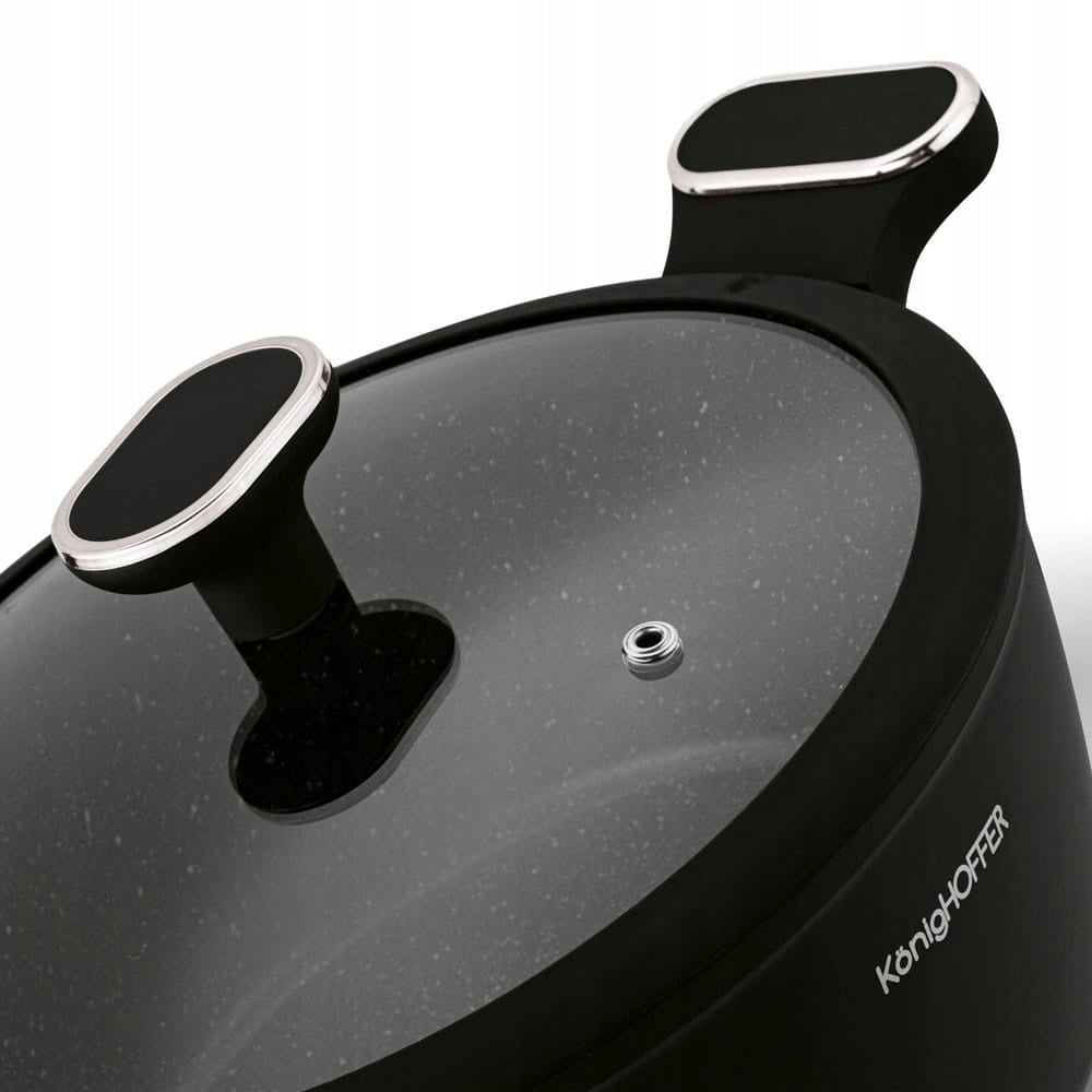 Set of black pots for induction Lotte Silver Material aluminum