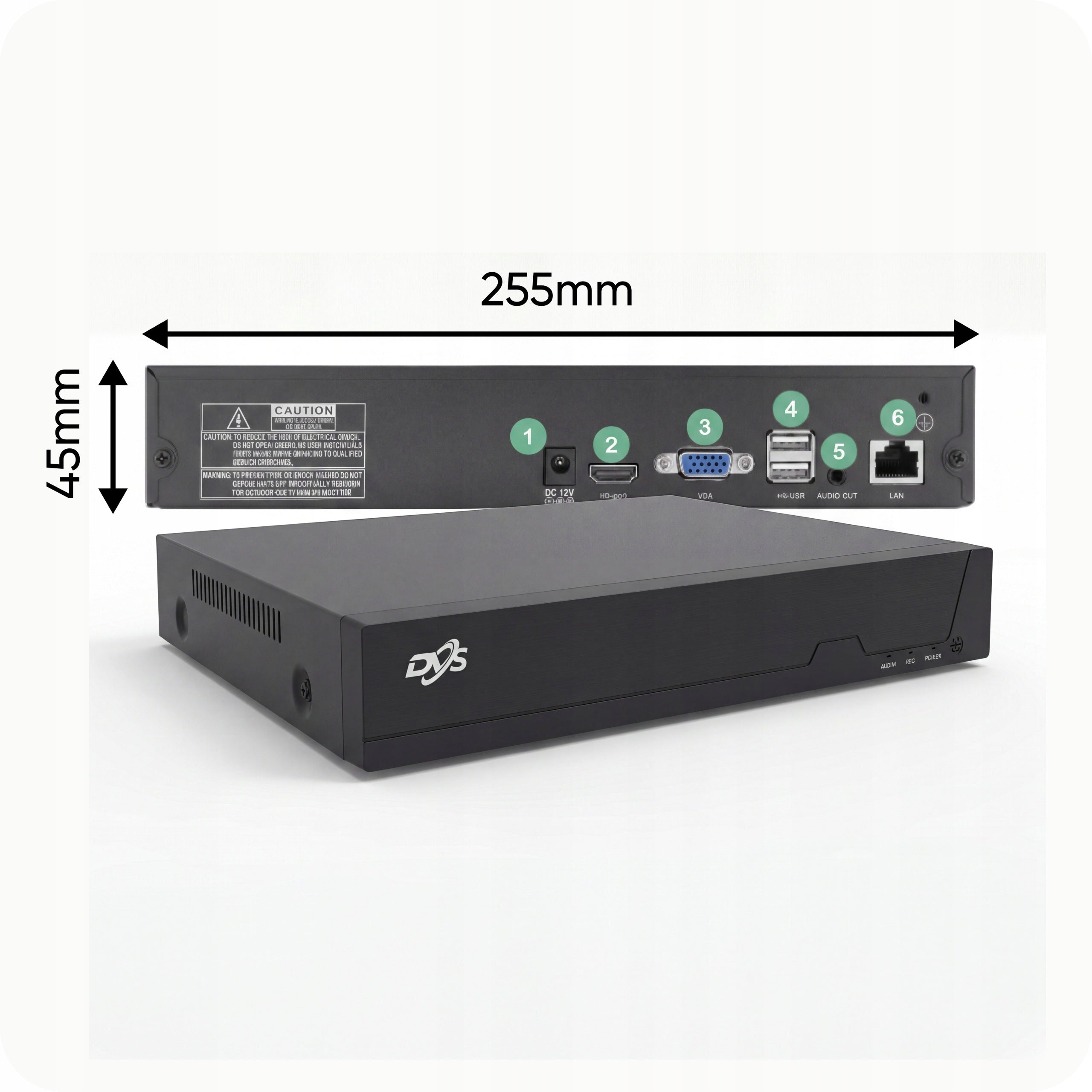 Set of cameras for WiFi monitoring 8 cameras 5Mpx black DVS DVR 1TB Manufacturer code DVS-NVR0801-E8+8xDVS-MP5036ET-IRWS+1TB