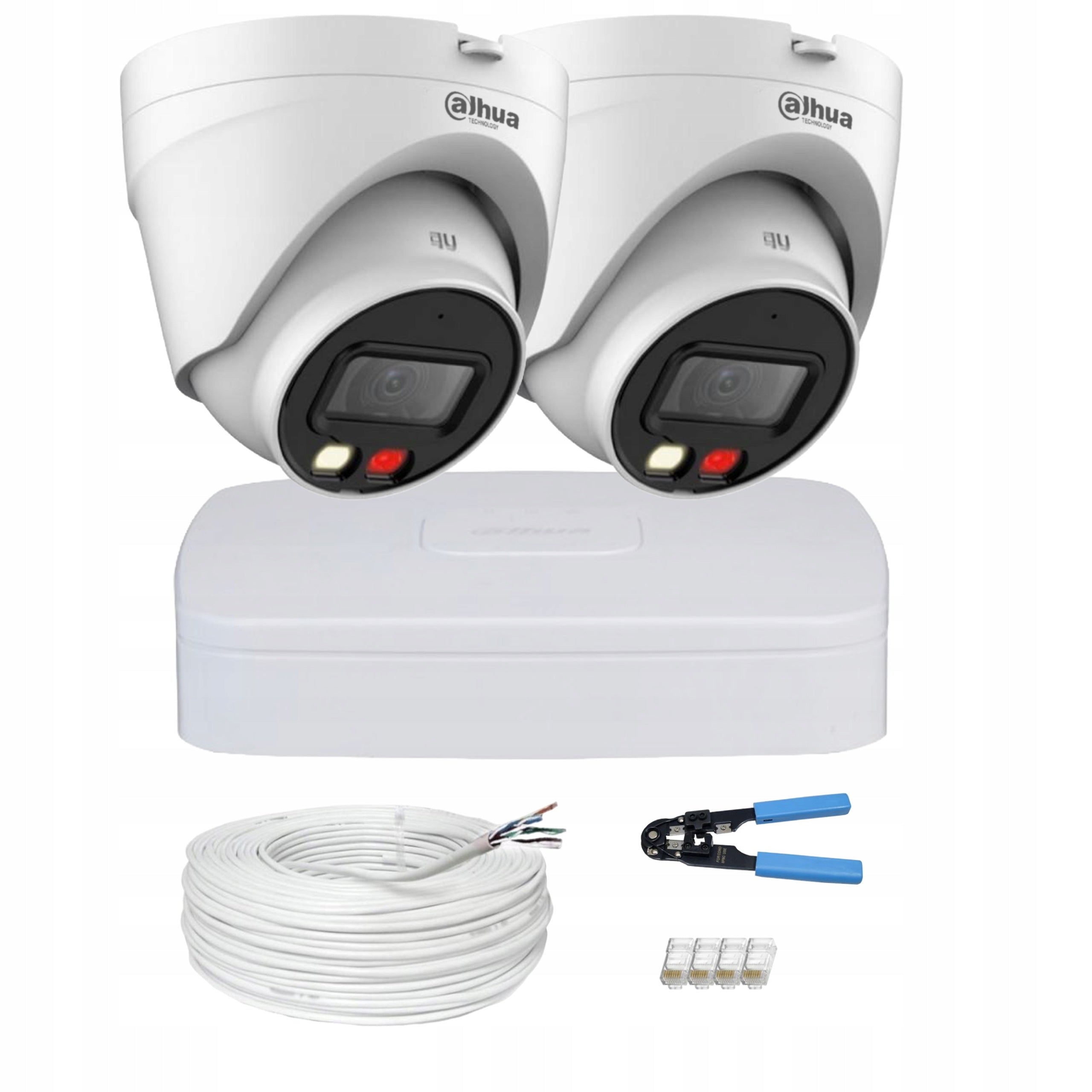 Set of cameras for monitoring 2 IP PoE cameras 4Mp DUAL LIGHT monitoring Dahua Packaging status original