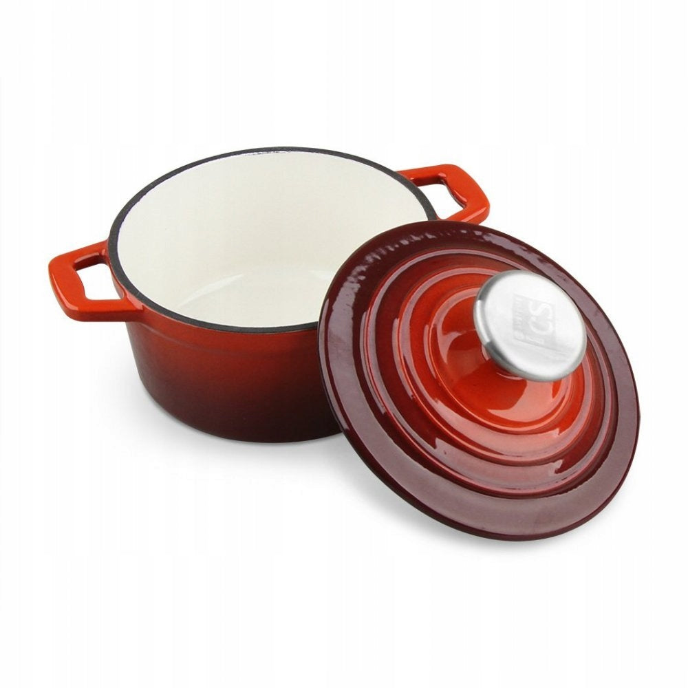 Set of cast iron pots Xanten 7 pcs. red Coating type enamel