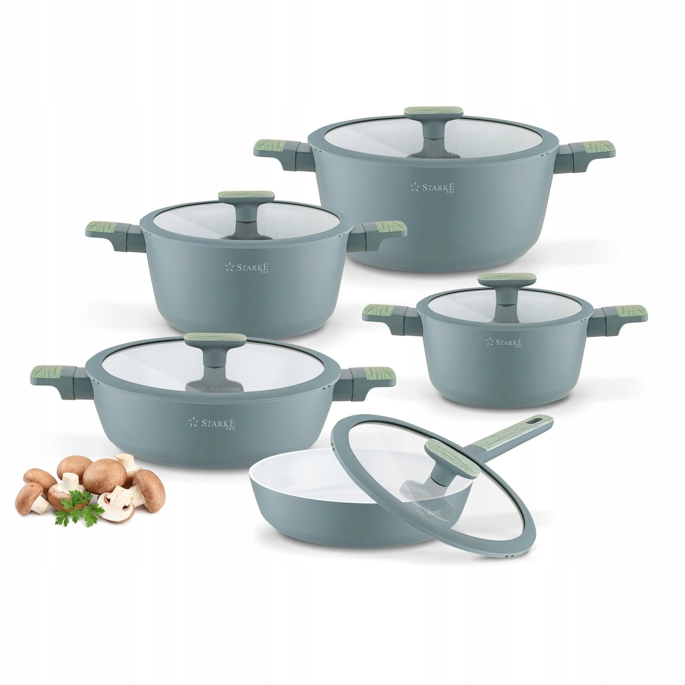 Set of ceramic pots and pans GAS induction Starke Pro Lapis 10el
