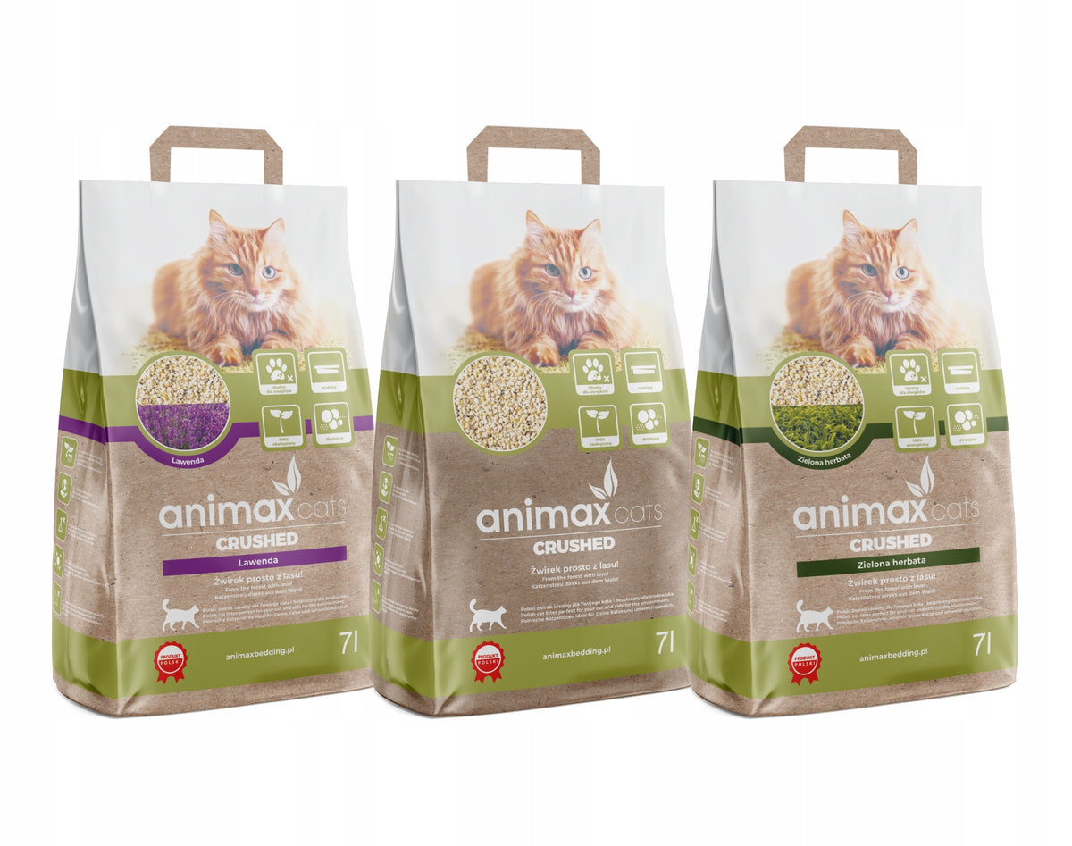 Set of clumping litter crumble 3pcs -Classic, Lavender, Green Tea