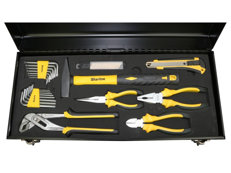 Set of combination tools in a metal box Brand Starline