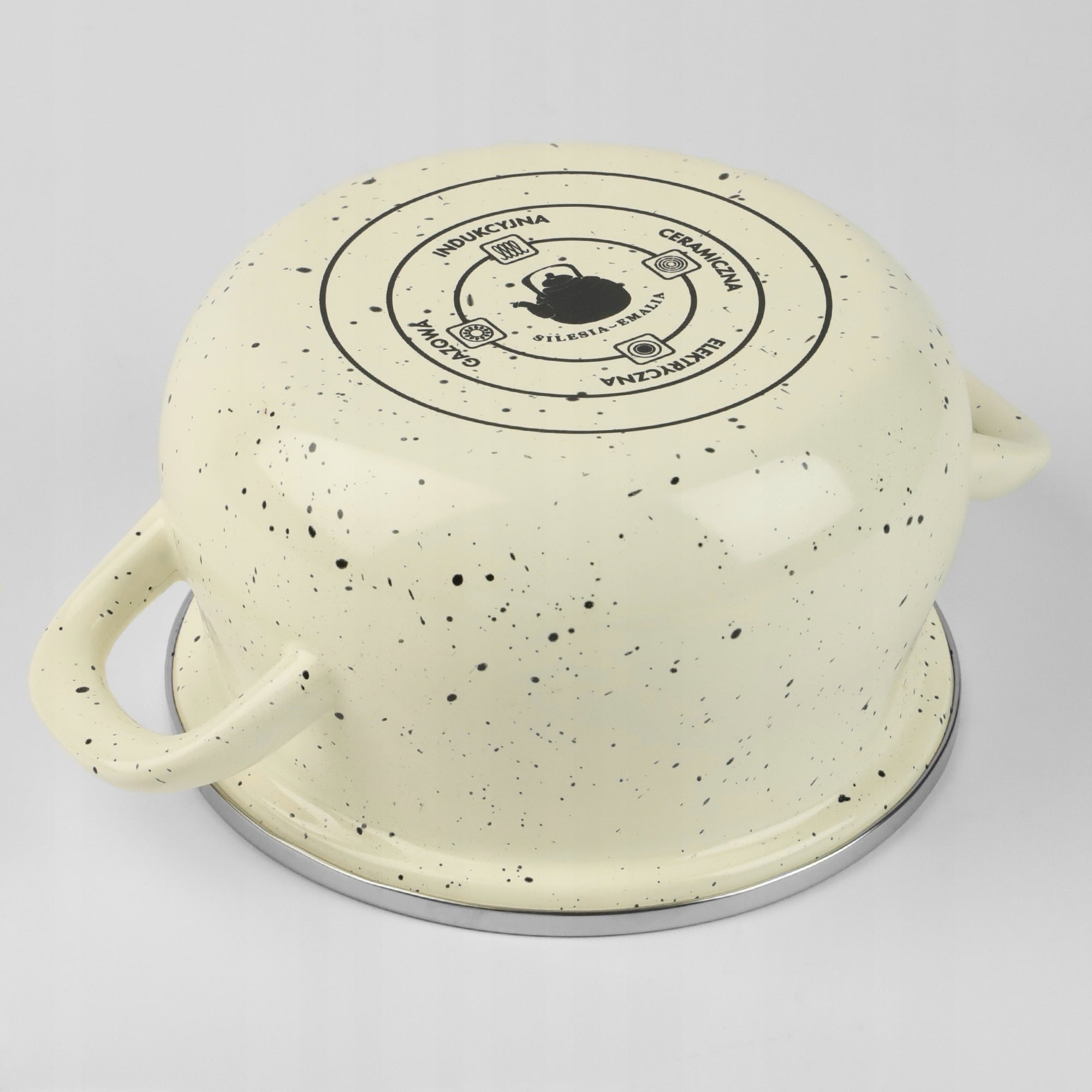 Set of cream enamel pots Helena 10 piece marble Line HELENA KREMOWA