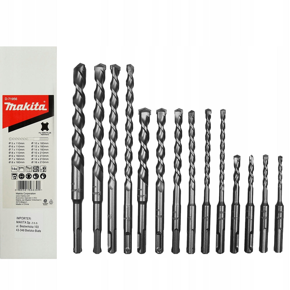 Set of drill bits for concrete sds Makita D-71956 14pcs