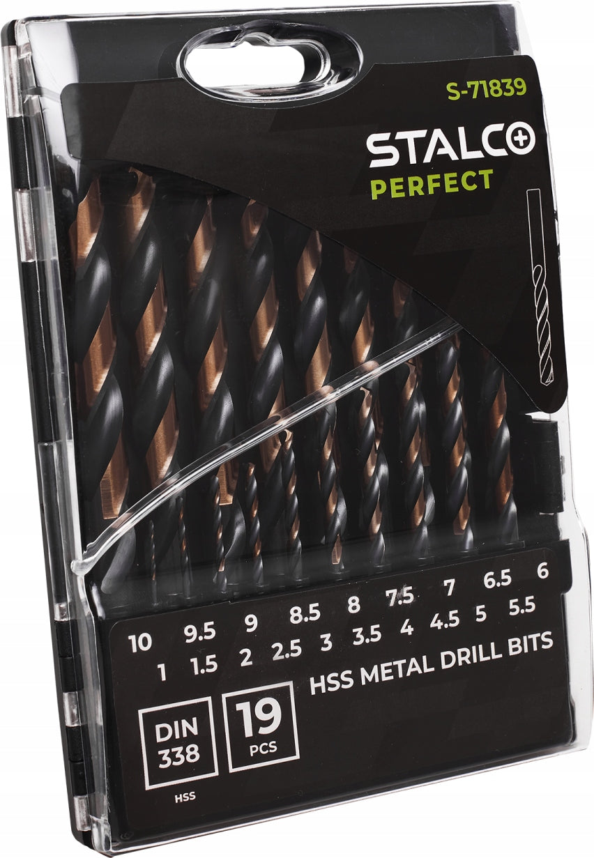 Set of drill bits for metal (1-10 mm) 19 pcs. STALCO PERFECT S-71839