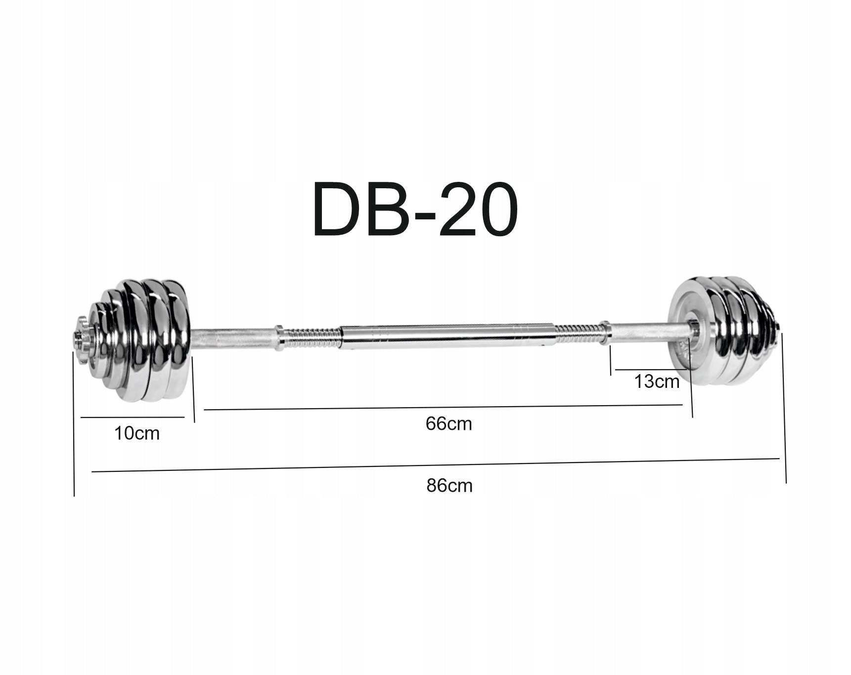 Set of dumbbells Alpin DB-20KG dumbbells 2x10 kg adjustable chrome suitcase Weight 2x 10 kg