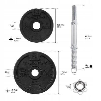 Set of dumbbells for strength training 20 kg Model 000000