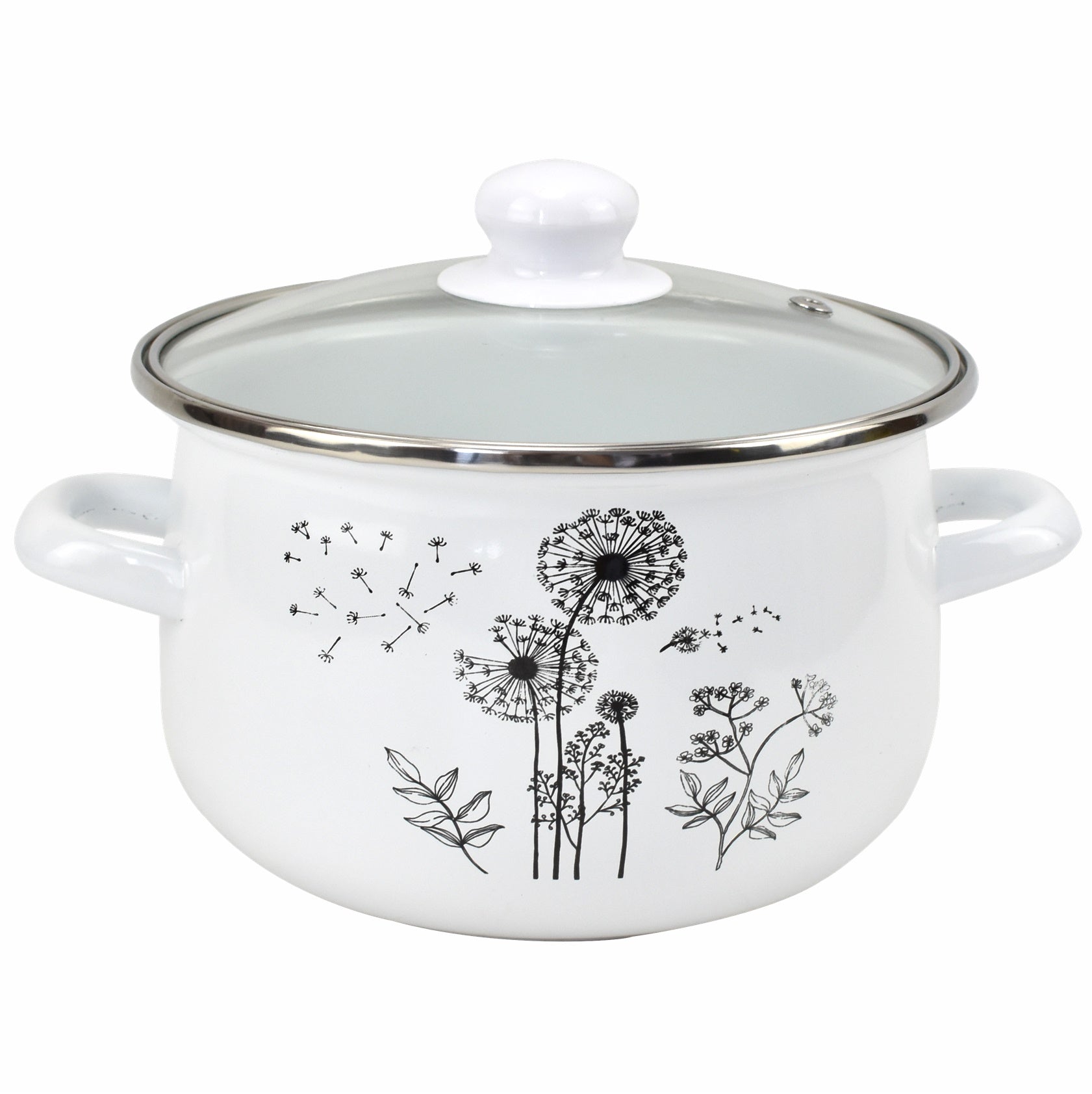 Set of enamel pots Koko decoration dandelion 8 el. Number of items in the set 8