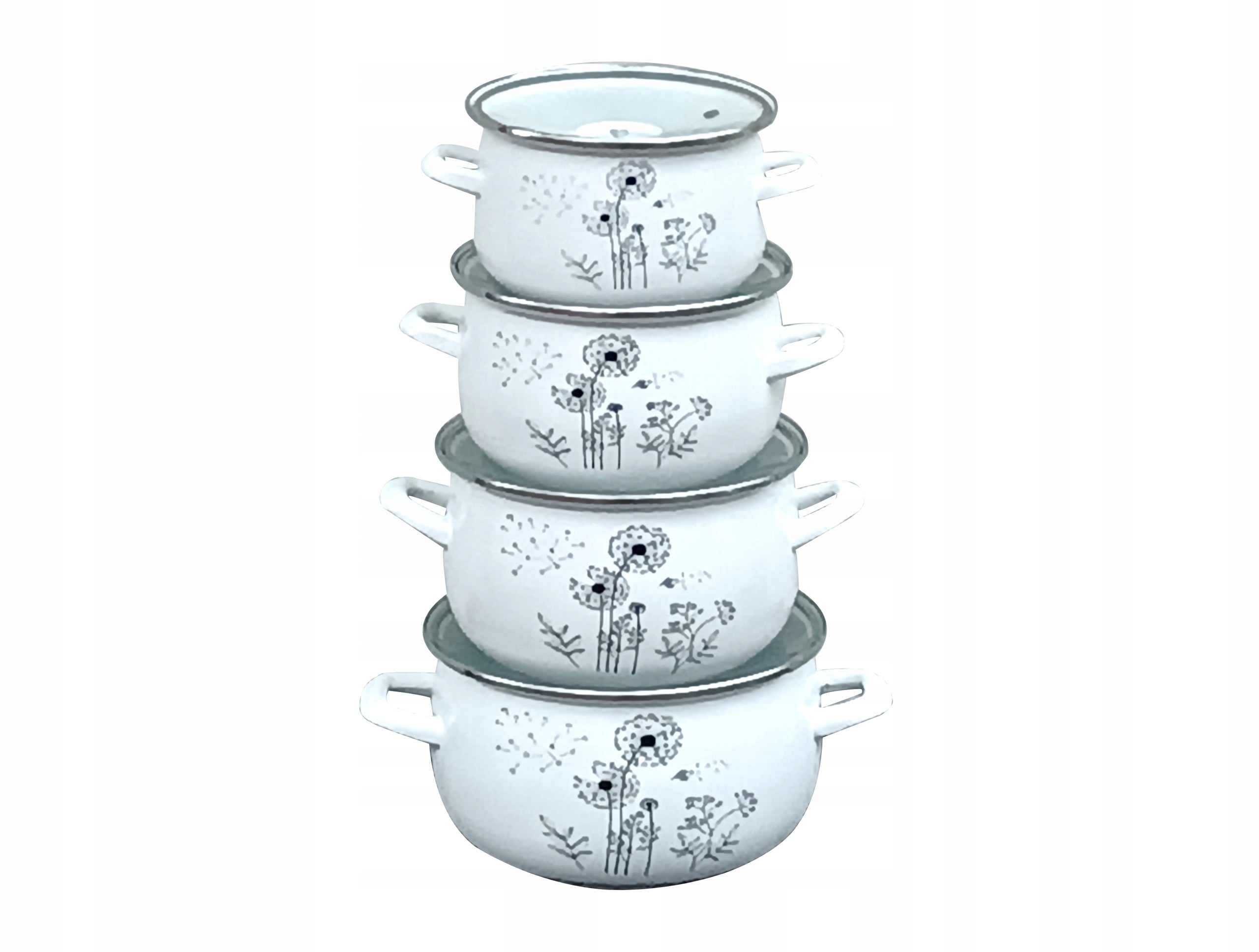Set of enamel pots Koko decoration dandelion 8 el. Packaging status original