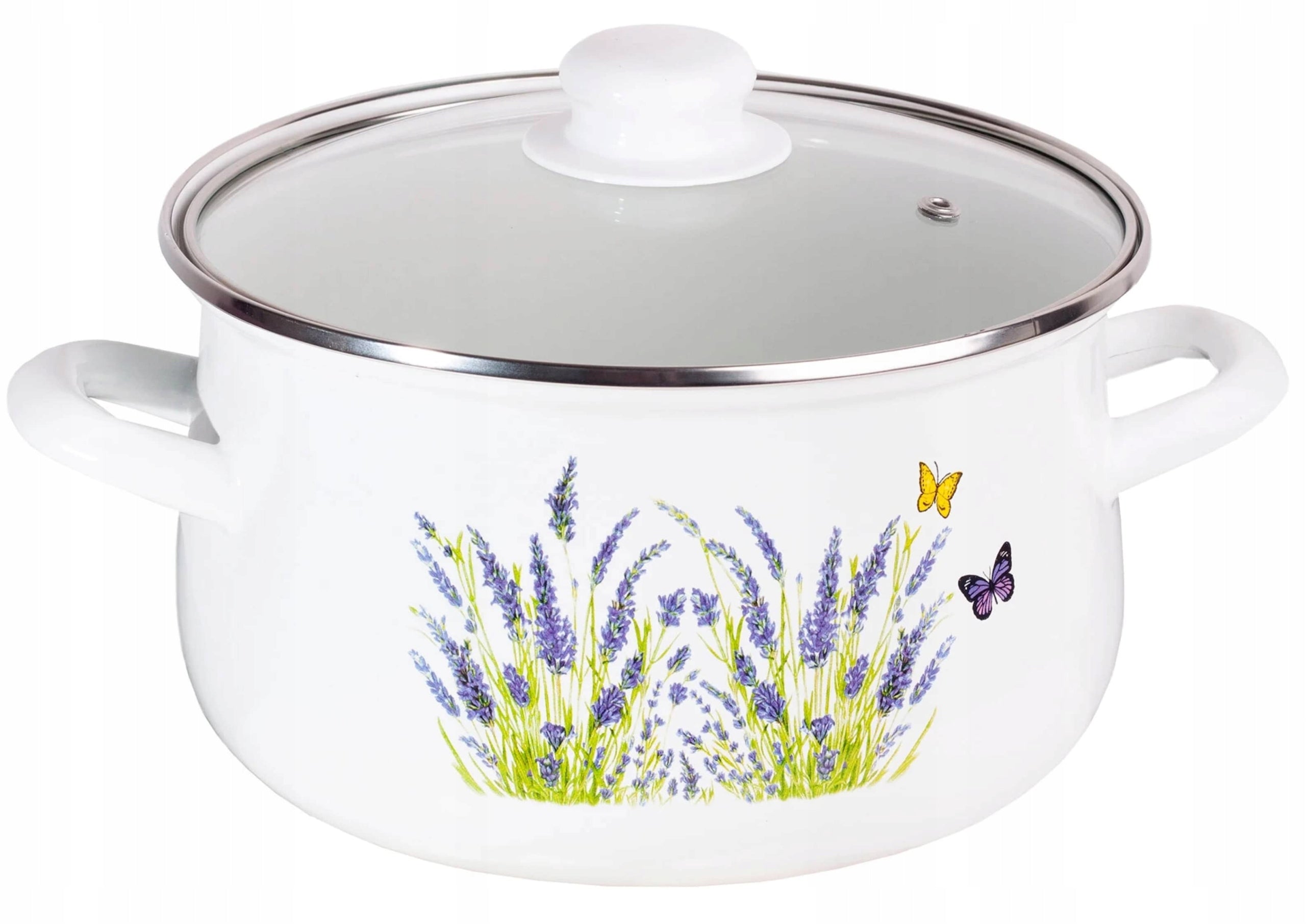 Set of enamel pots Lavender 8 elements. with lids – induction/gas Packaging status original