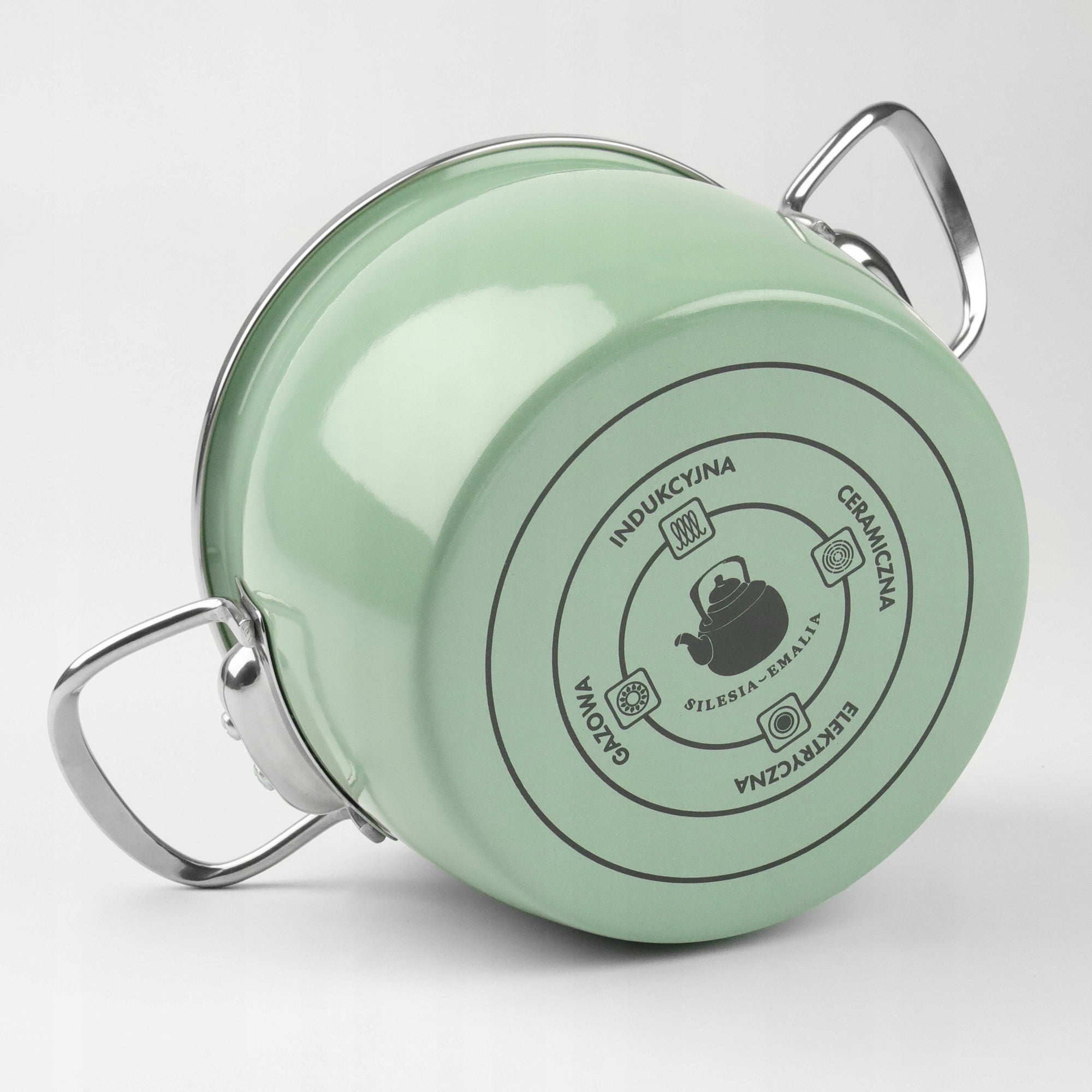 Set of enamel pots MARYNA 2,3l 4l 5l celadon INDUCTION GAS Line MARYNA