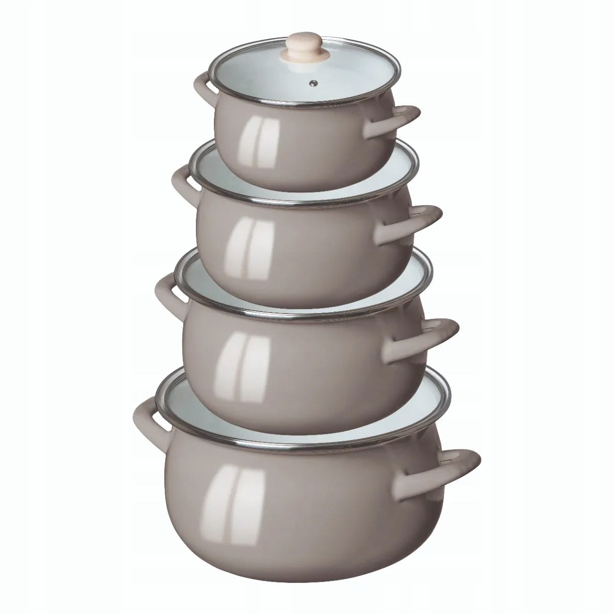 Set of enamel pots Pots induction 8 el gas Altom Design taupe Manufacturer code 02050021348