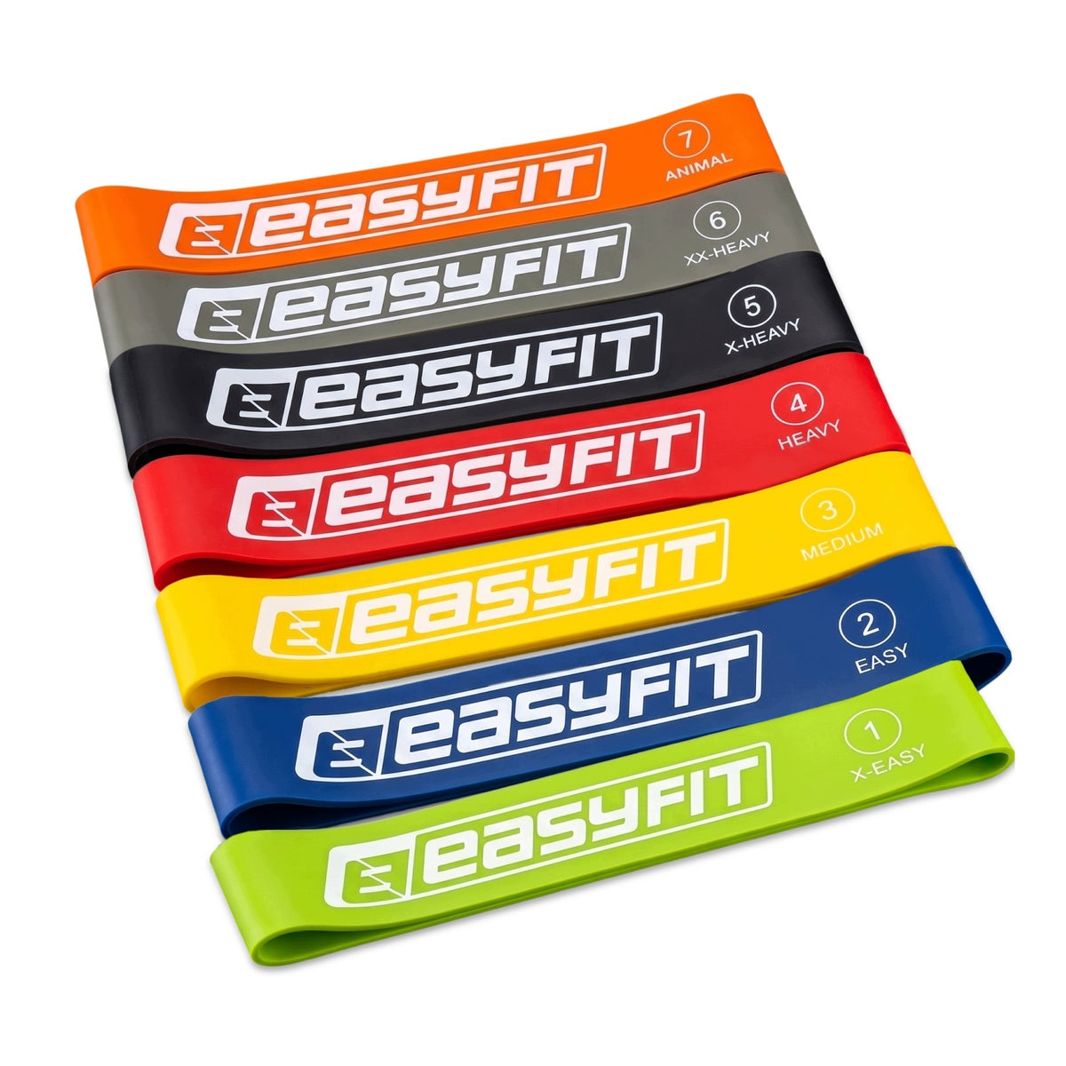 Set of exercise rubbers EasyFit BrightBand 7 pcs
