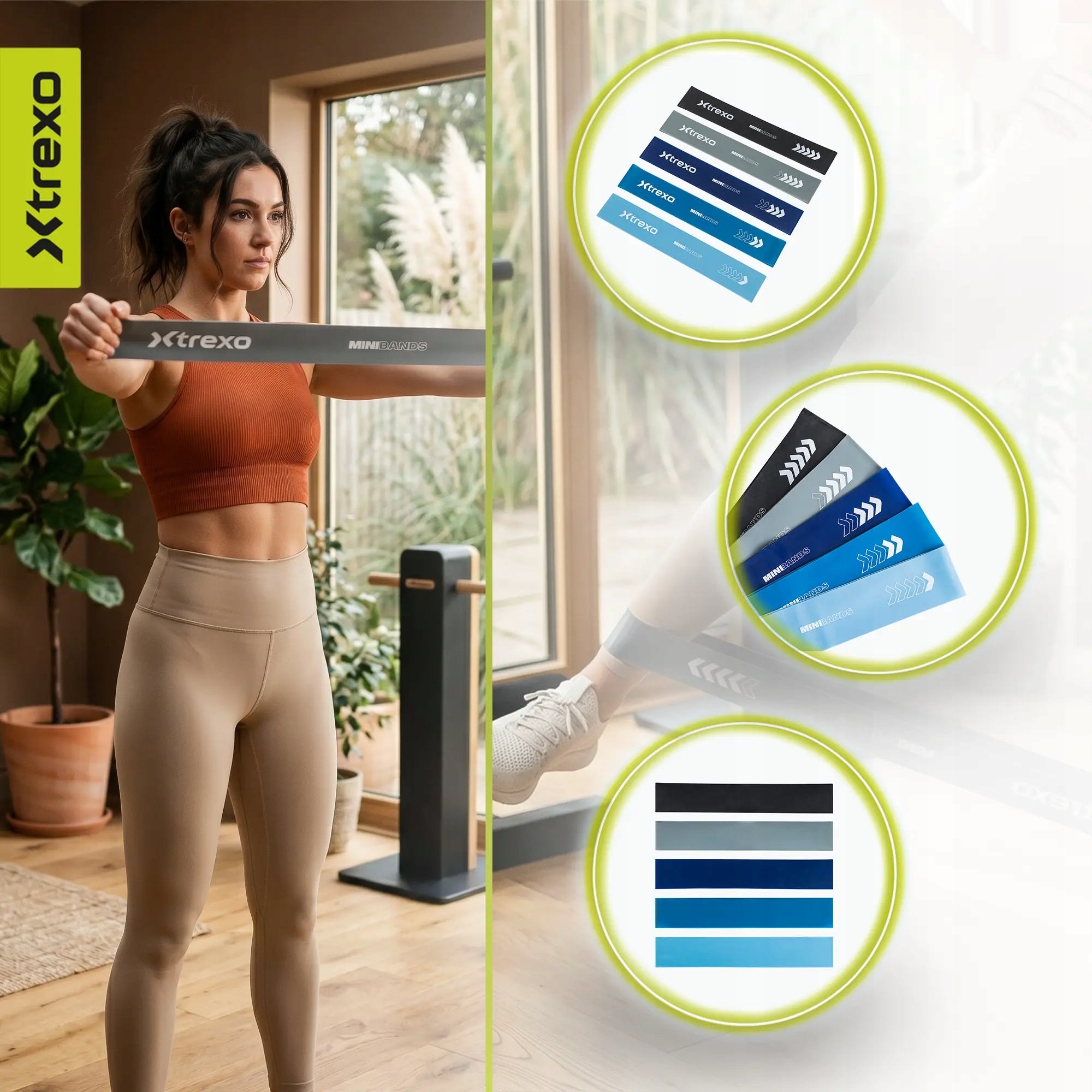 Set of exercise rubbers XTREXO 5 rubbers Mini Power Band 5 pcs. multicolor Model Mini Power Band
