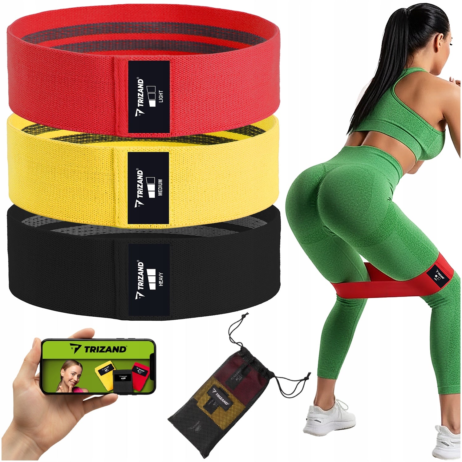 Set of exercise rubbers matt. 3pcs. Trizand 25878 Trizand