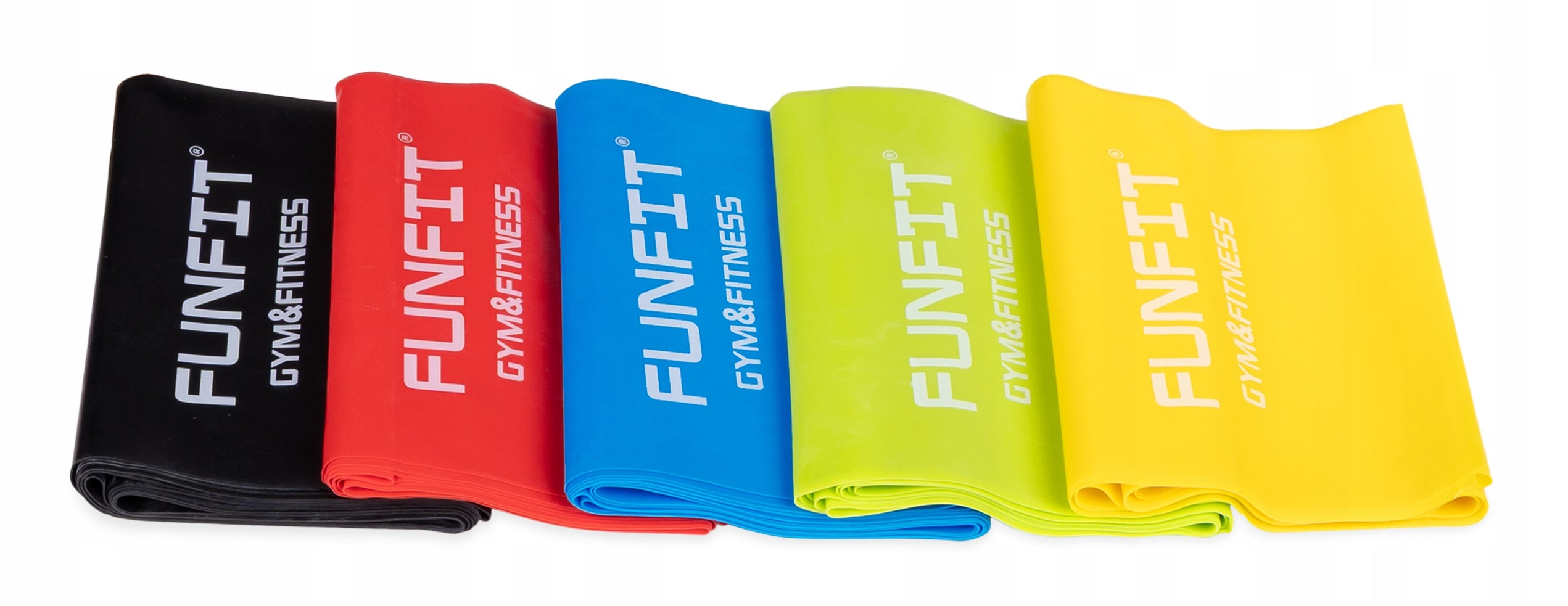 Set of exercise tapes 5pcs rubber for training and fitness 2M FUNFIT Packaging status original