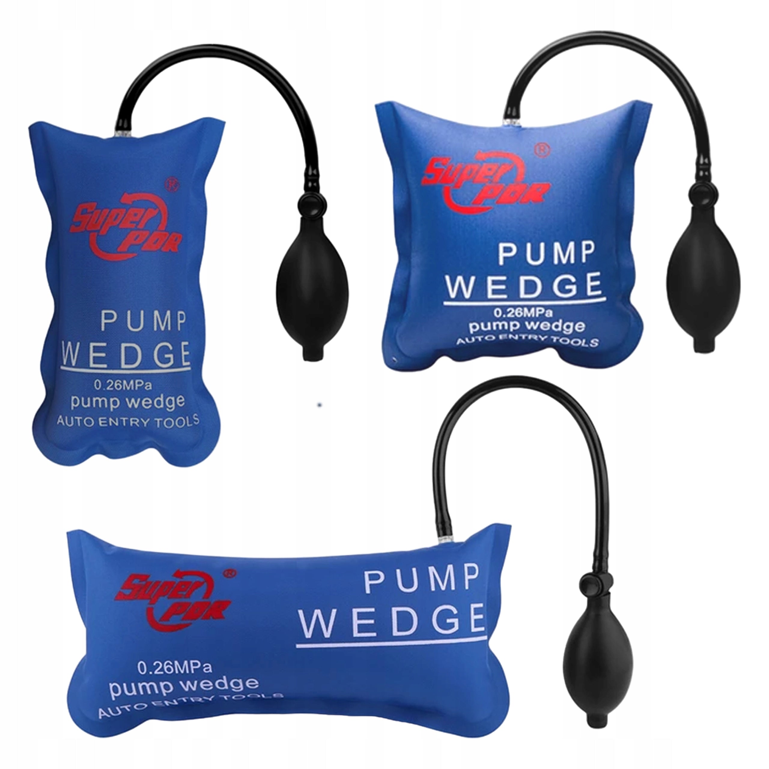 Set of expansion cushions mounting wedges for car door windows 3 sizes Maximum lifting height 61 mm
