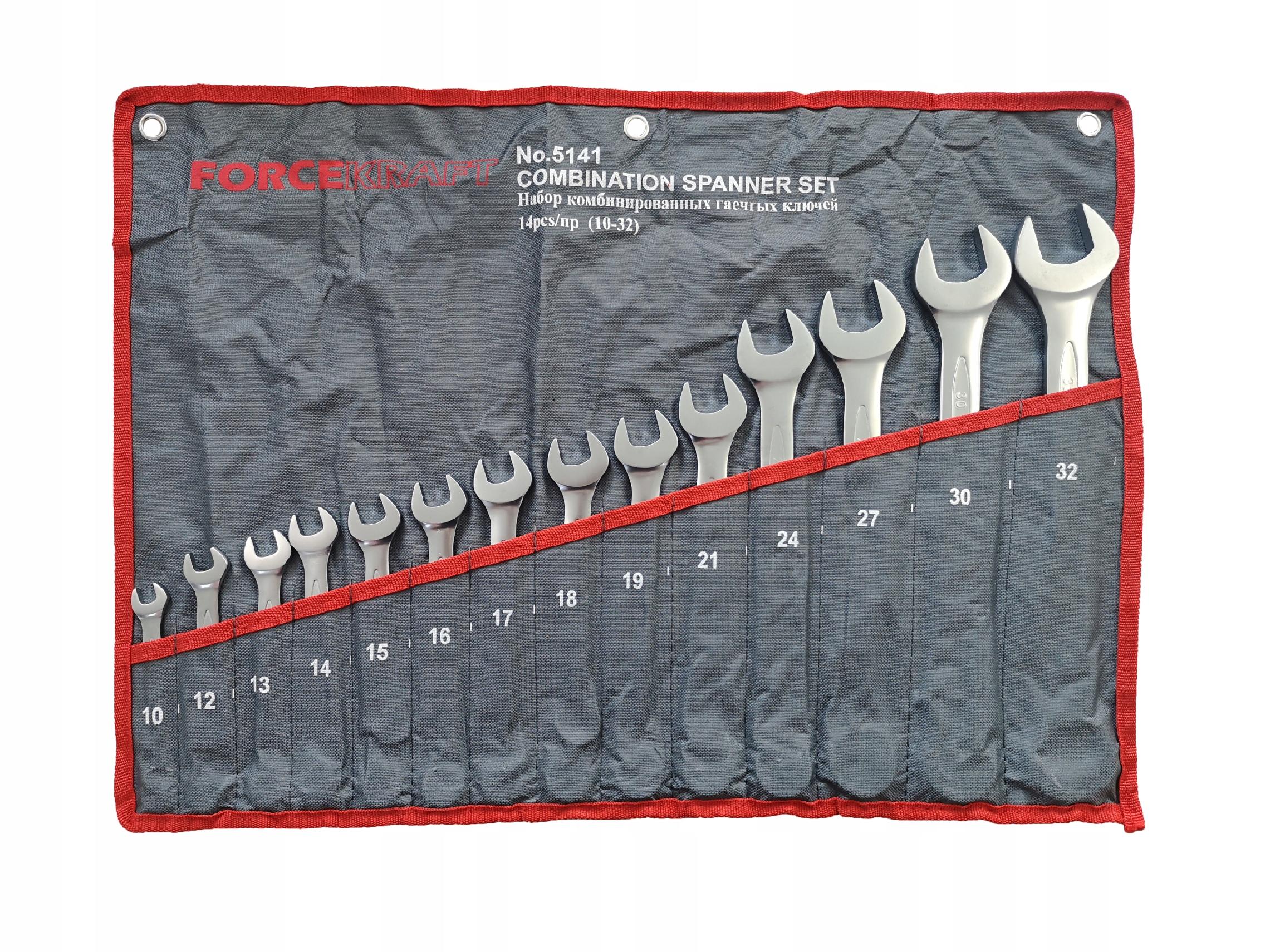 Set of flat eye wrenches 10-32mm 14el