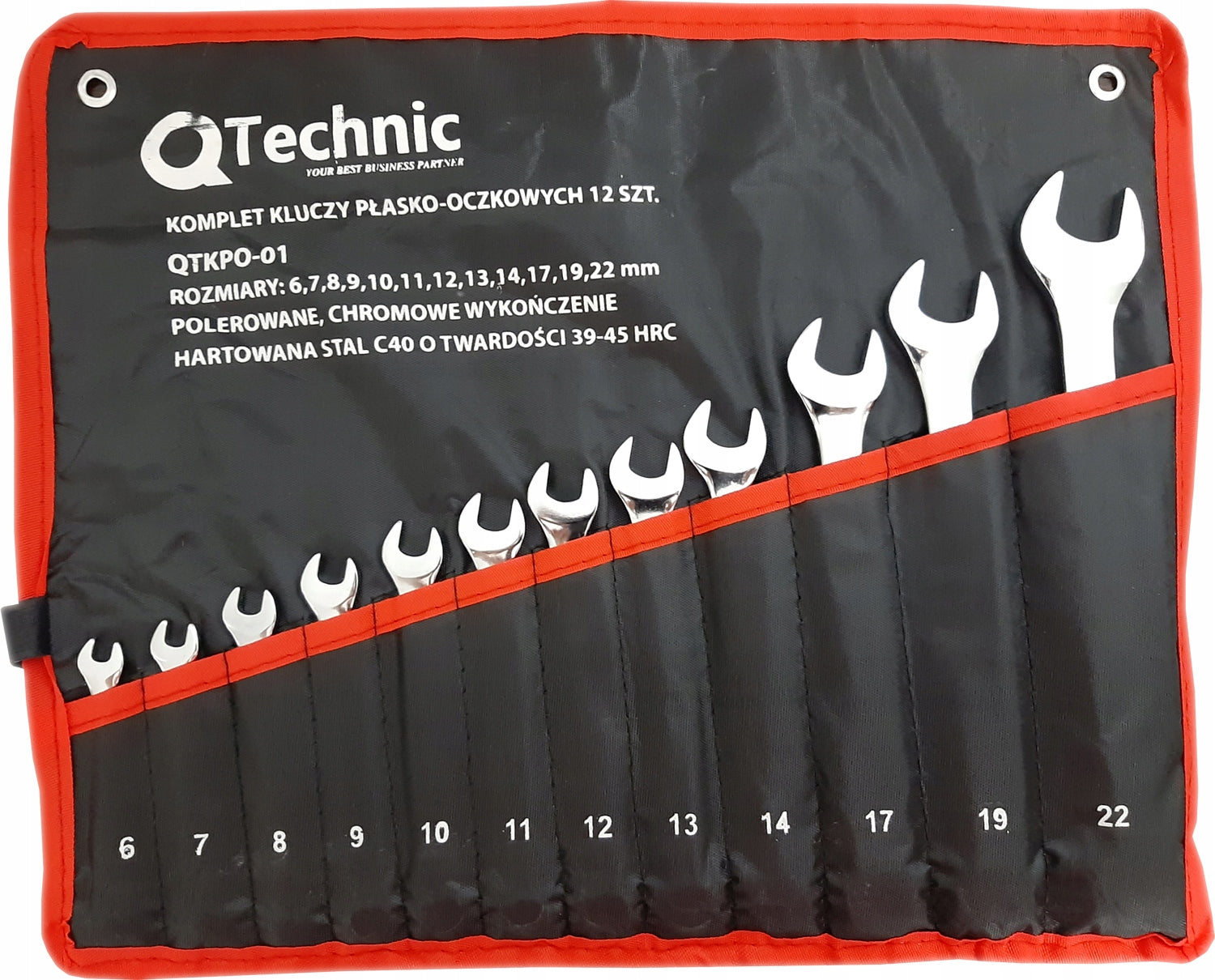 Set of flat-eye wrenches 6-22mm Q- Technic QTKPO-01