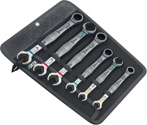 Set of flat wrenches with ratchet WERA 6000/6002 Joker 6 Set 1 10-19mm