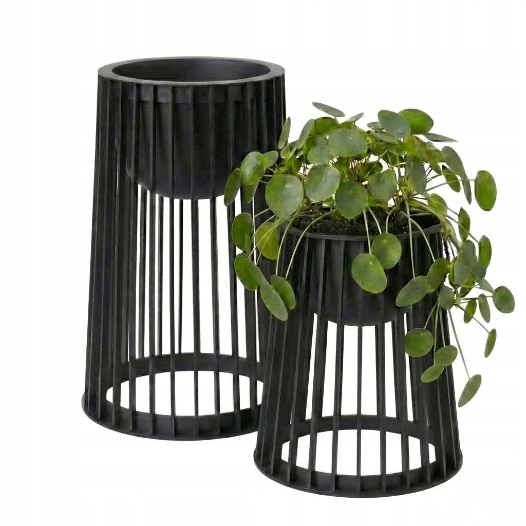 Set of flowerbeds with inserts 24 h54 + 24 h40 - Black