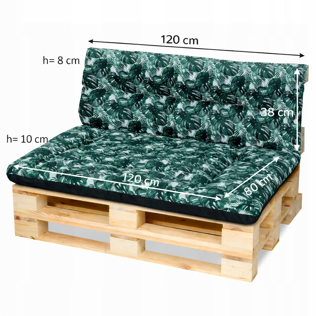 Set of garden cushions thick for furniture with pallets bench 120x80+120x38 EXOTIC Packaging status original