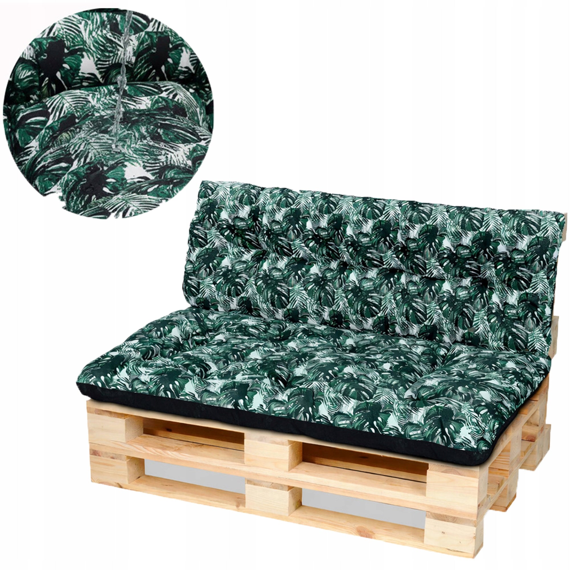 Set of garden cushions thick for furniture with pallets bench 120x80+120x38 EXOTIC