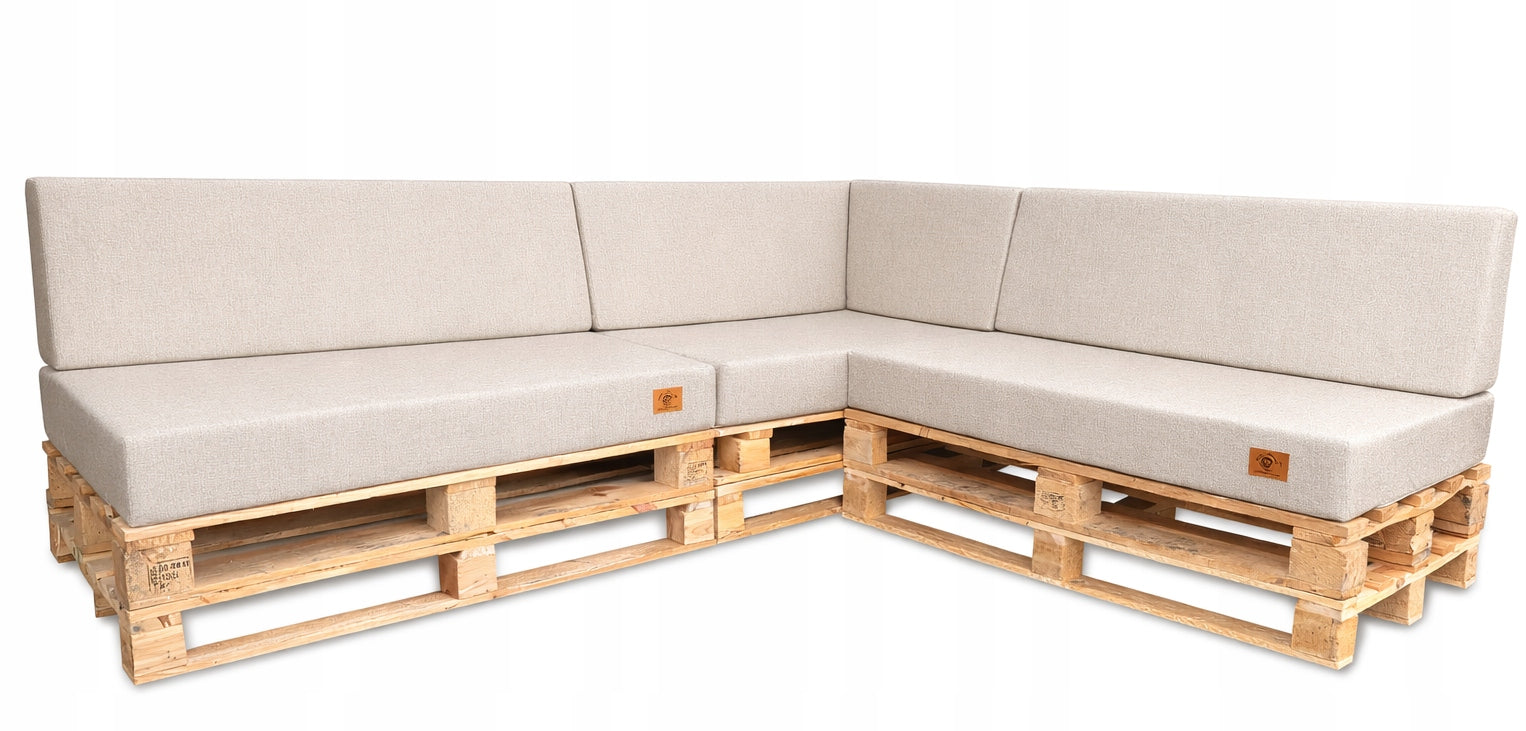 Set of garden cushions with backrest Pallets Corner -3 pcs. 120x80 + 40x120