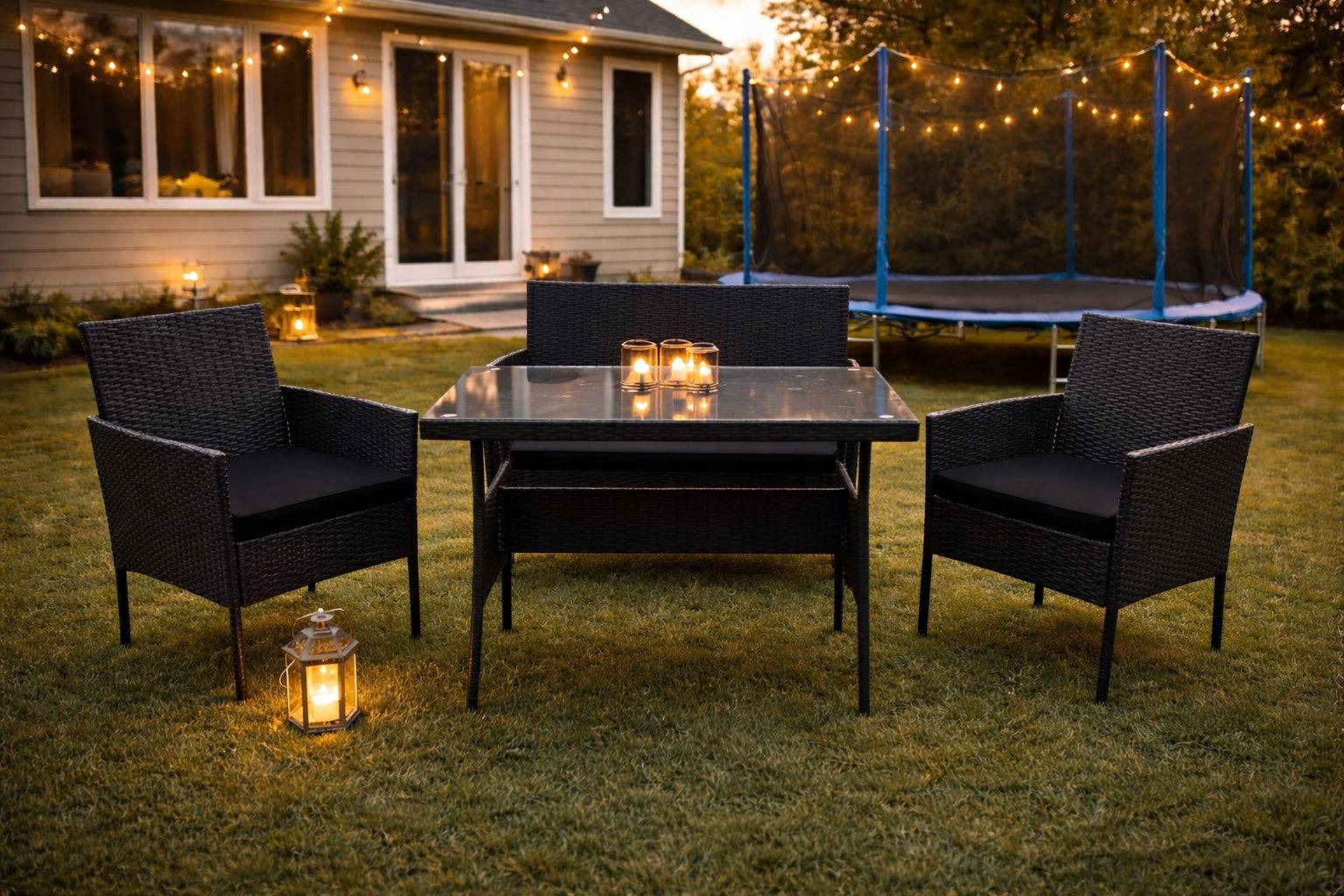 Set of garden furniture for 4 people JUST RELAX High Style GRAPHITE BLACK Packaging status original