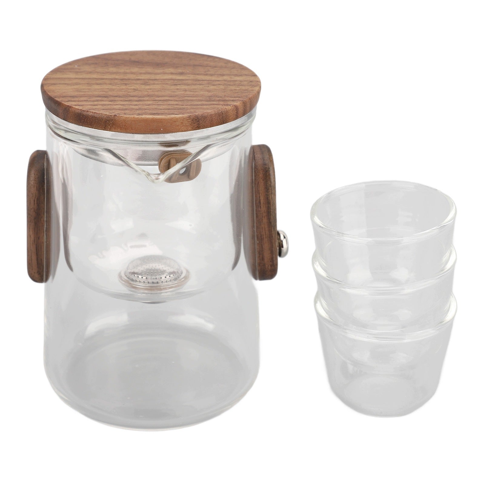 Set of glass kettles with cup insert. Maa capacity and HY Expiration date not specified