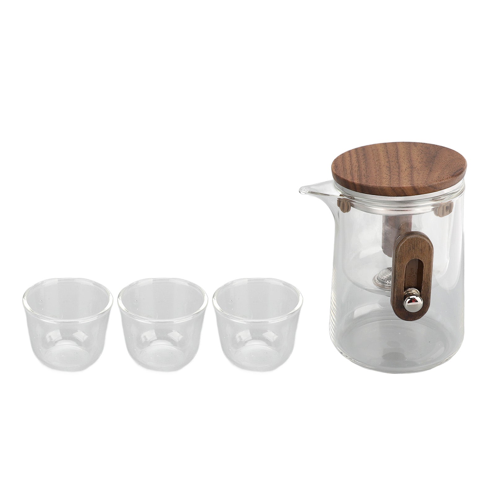 Set of glass kettles with cup insert. Maa capacity and HY