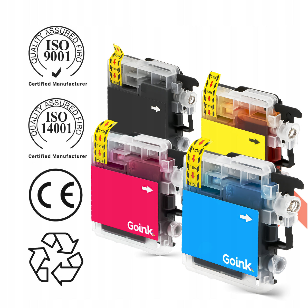Set of inks for Brother DCP-585 CW CMYK LC1100 Packaging status original