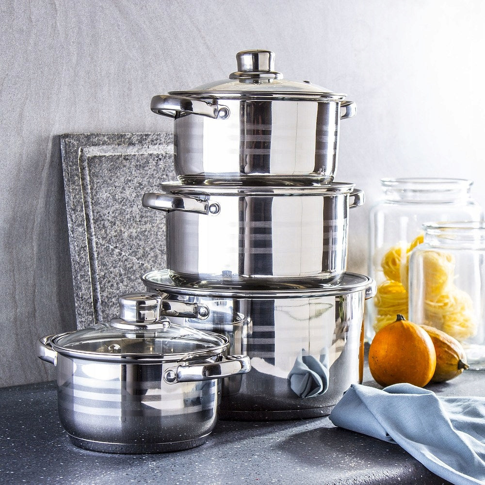 Set of kitchen pots and lids Florina Anter stainless steel 8 el. Coating type steel