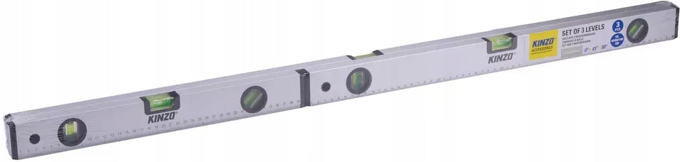 Set of levels 3 pcs 40 60 100 cm 0°/ 45°/ 90° aluminium Level Kinzo Manufacturer code 100