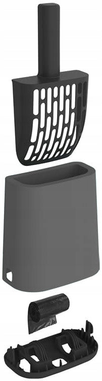 Set of litter spatula with stand and bags - order at the litter box cat Length 29 cm