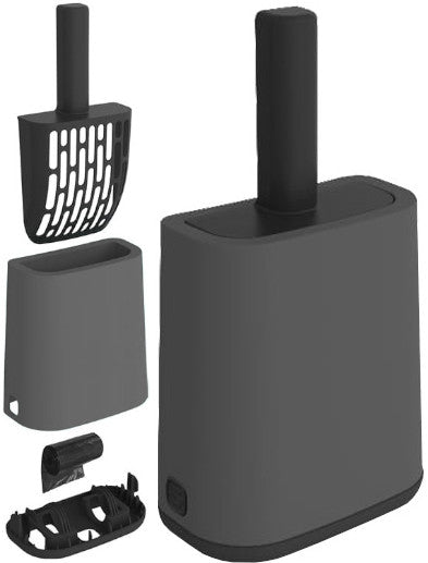 Set of litter spatula with stand and bags - order at the litter box cat