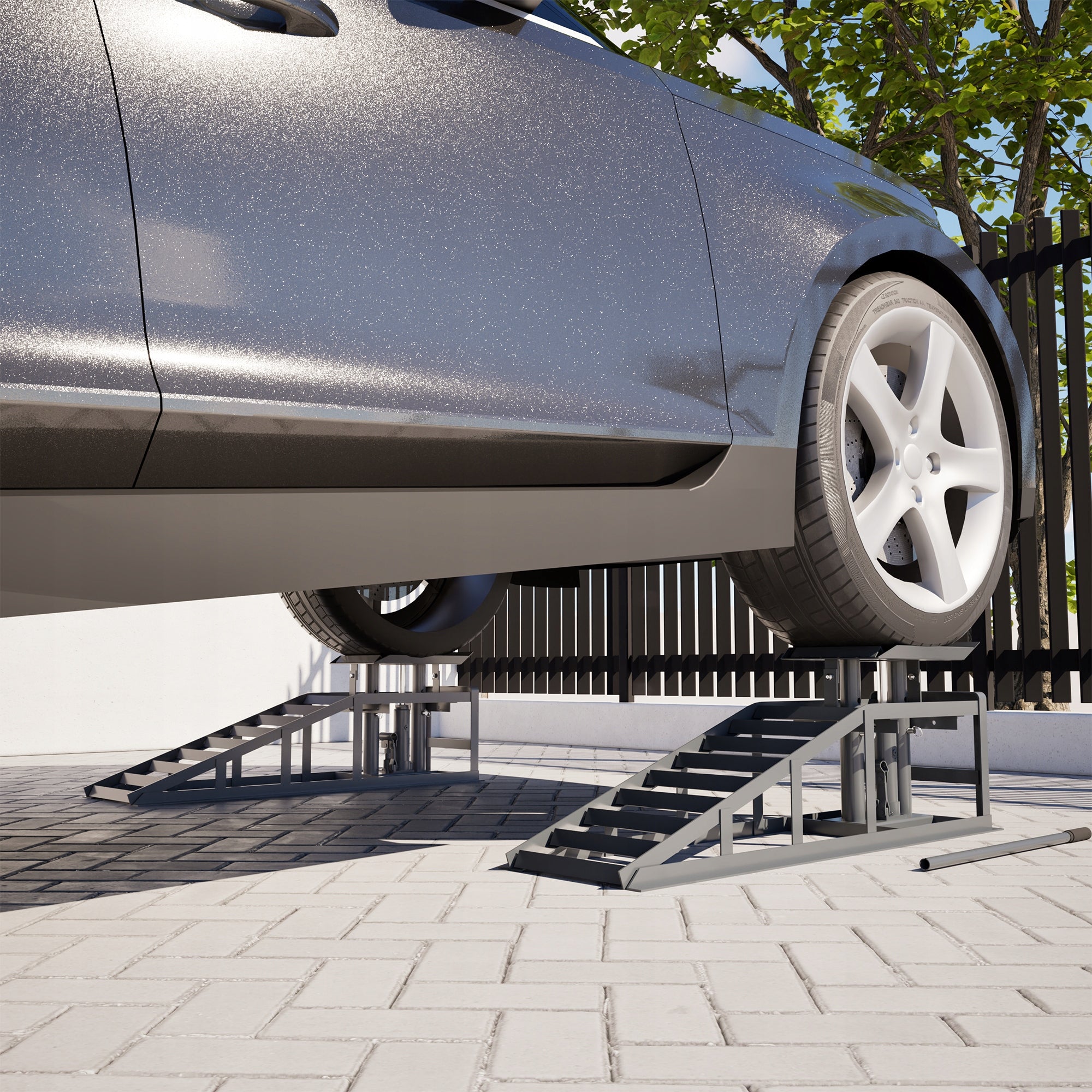 Set of loading ramp for car, two-piece, height adjustable Brand no brand